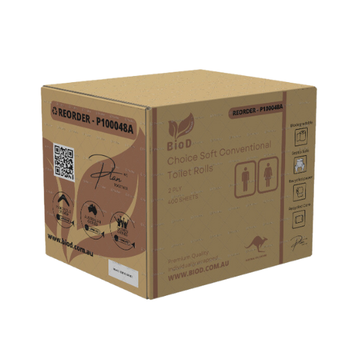 CHOICE SOFT CONVENTIONAL TOILET ROLLS 2PLY 400SHEET X 48 10CMX10CM